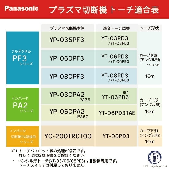 Panasonic ( パナソニック ) ロング チップ 35A TET00003 プラズマ切断