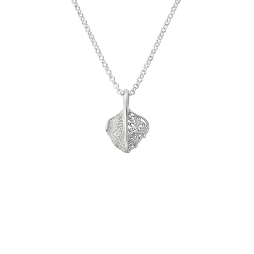 フェザー シルバー925 ロジウムコーティング ペンダントトップ｜SAAD