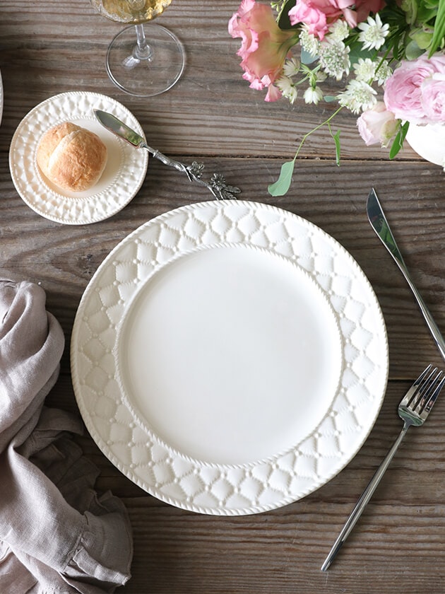 ELIOS MATELASSE ディナープレート 29cm クリーム キルティング