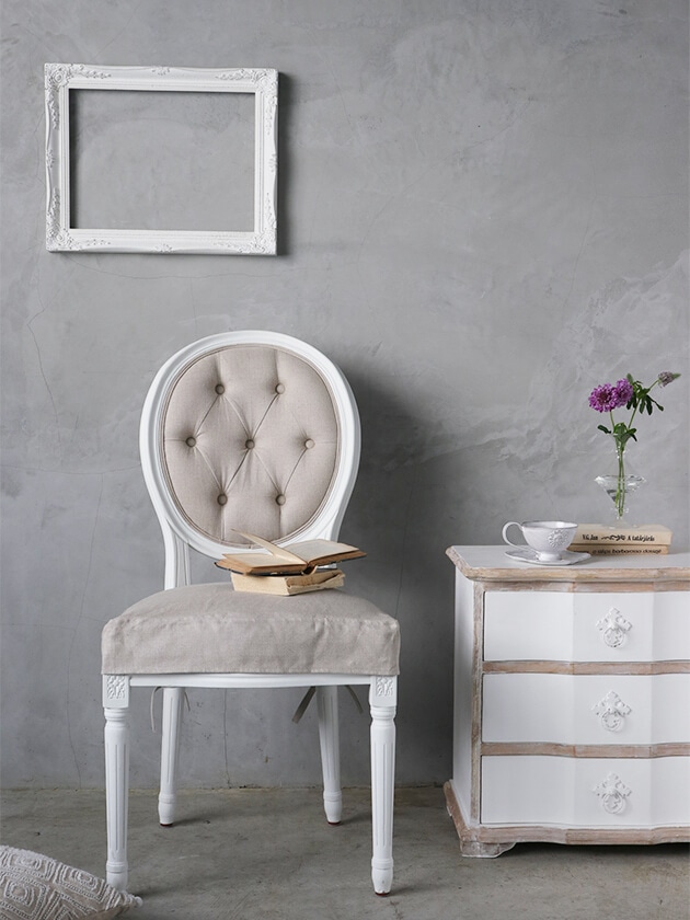 SGDダイニングチェアオーバルバック用シートカバーナチュラルリネン