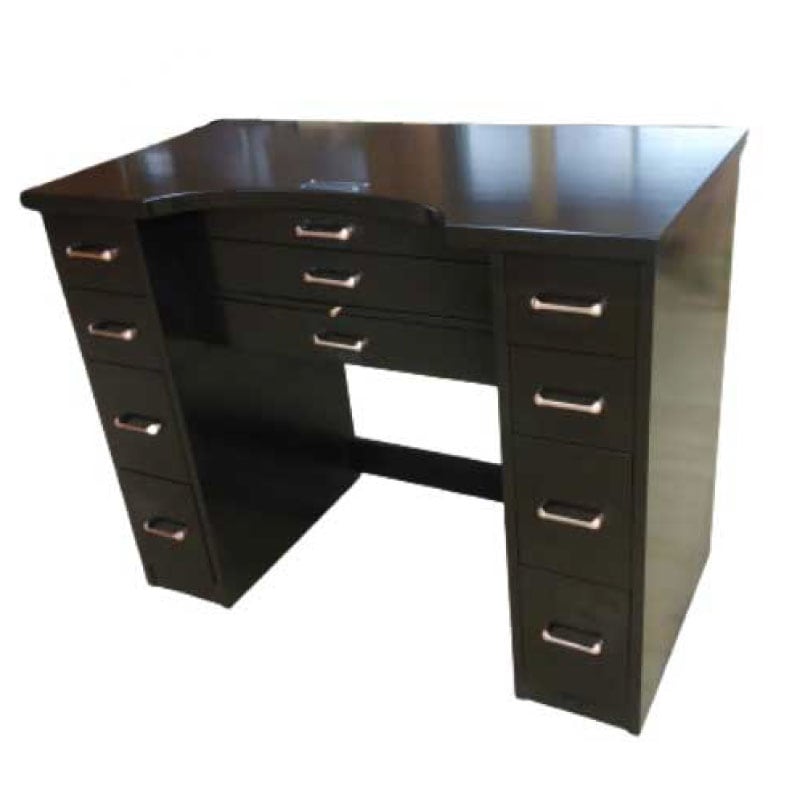 在庫限り/納期未定】小次郎 彫金作業机 両袖 ブラック [大型配送別途要