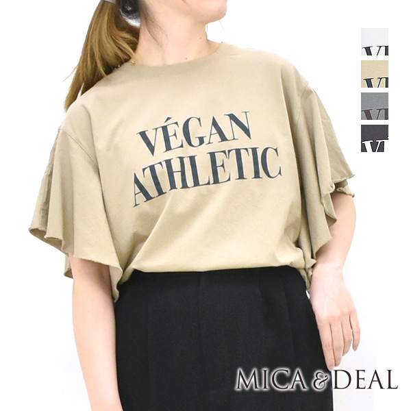 MICA&DEAL マイカアンドディール VEGANATHLETIC プリントフリルTシャツ