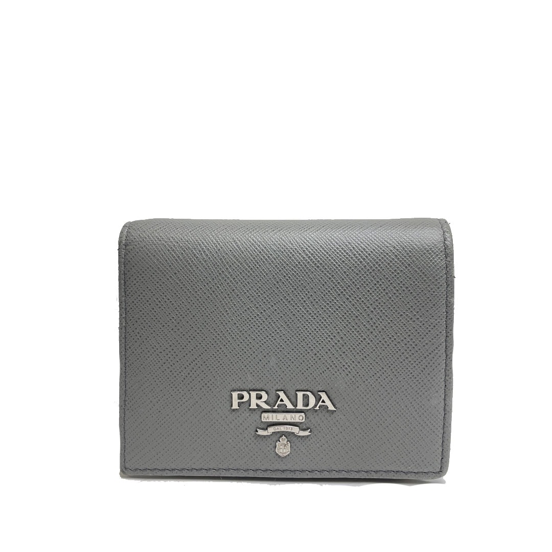 PRADA プラダ 二つ折り財布 コンパクト財布 サフィアーノ レザー