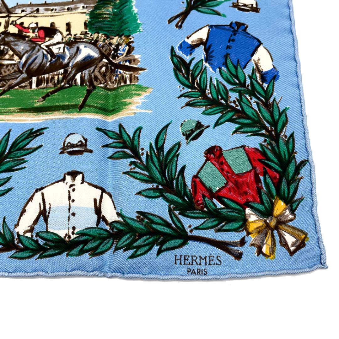 HERMES エルメス スカーフ カレ45 プチカレ 『CHANTILLY(競技場