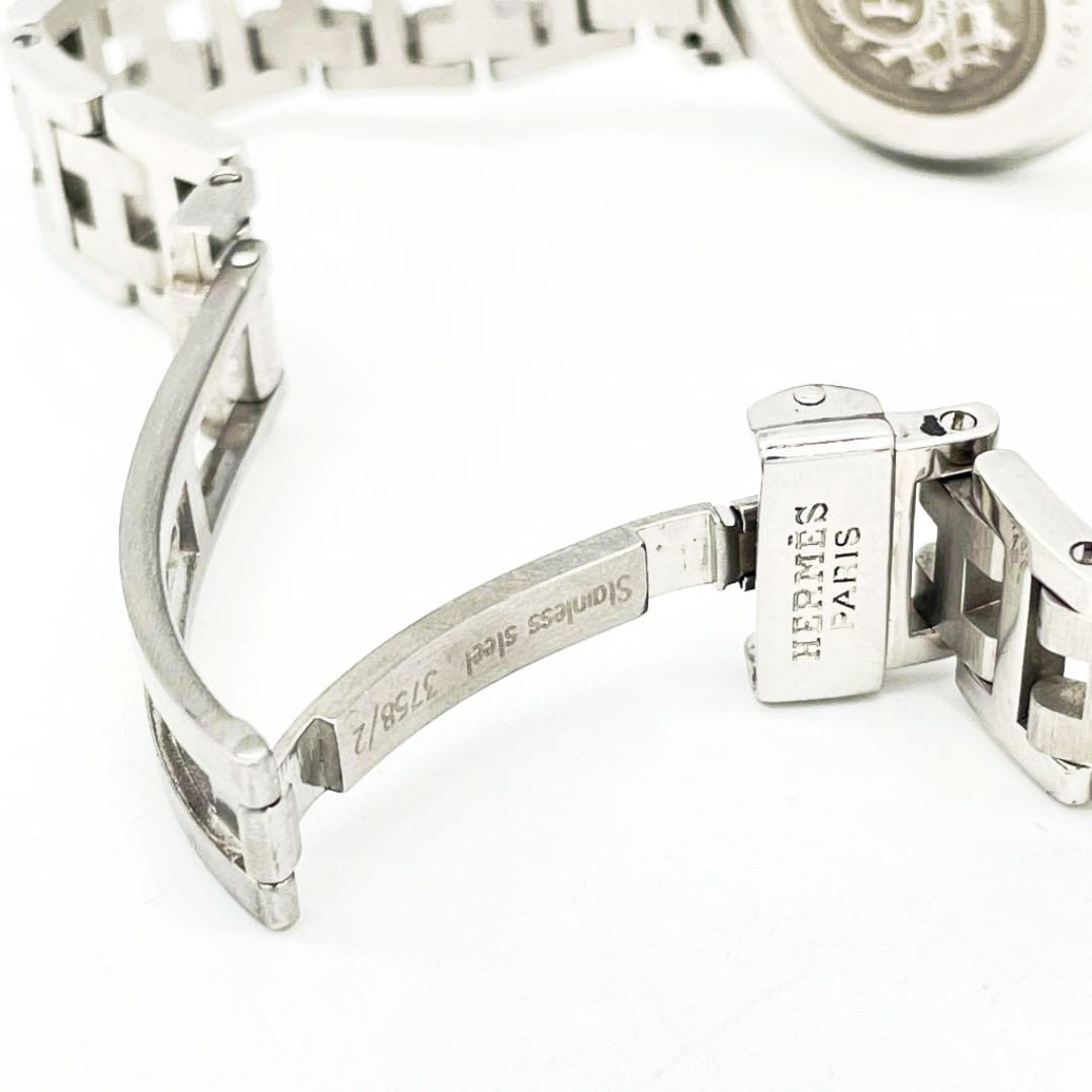 HERMES エルメス レディース腕時計 クリッパー QZ SS シルバー