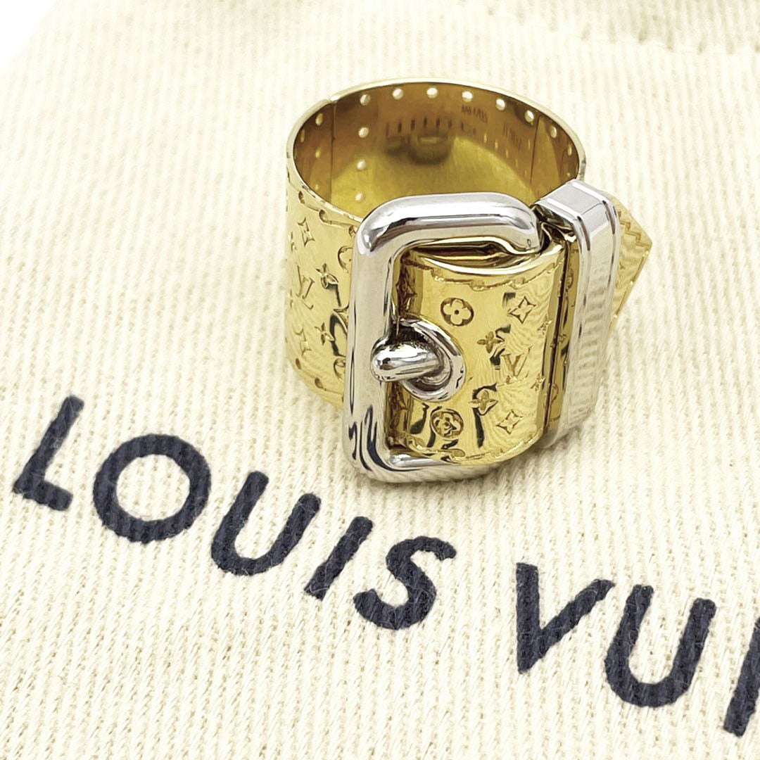 LOUIS VUITTON ルイヴィトン ナノグラムリング 指輪 ベルトモチーフ GP