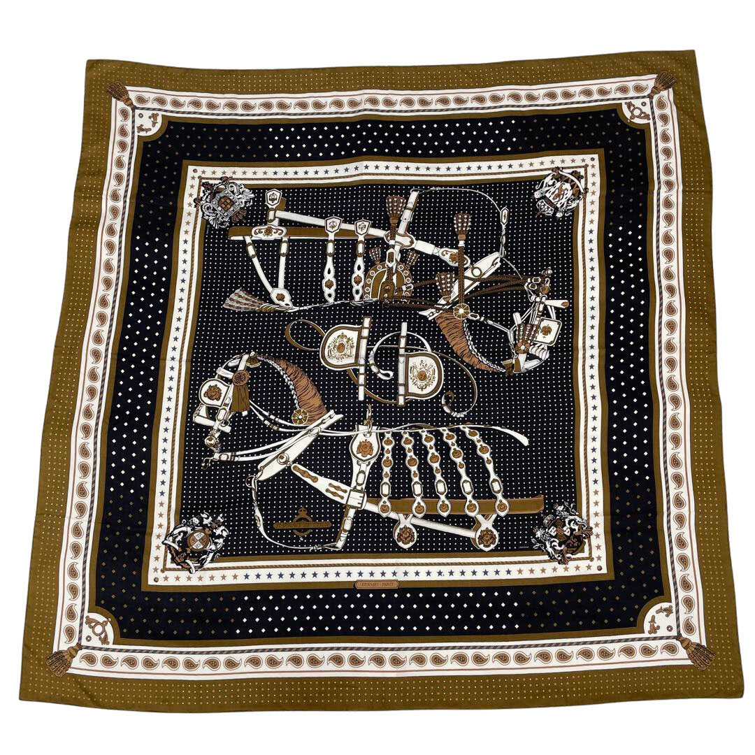 HERMES エルメス ショール カレジェアン140 『Harnais de Cour Bandana