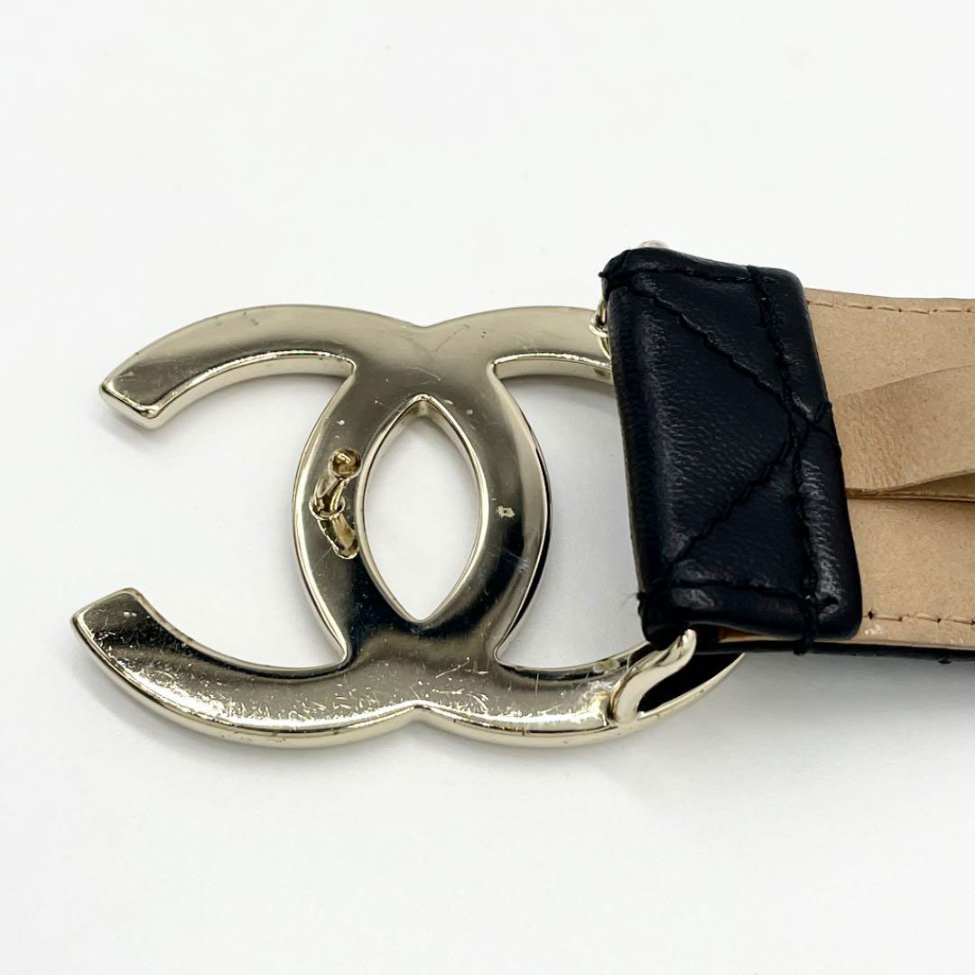 CHANEL シャネル レディース ベルト 85 マトラッセ ココマークバックル