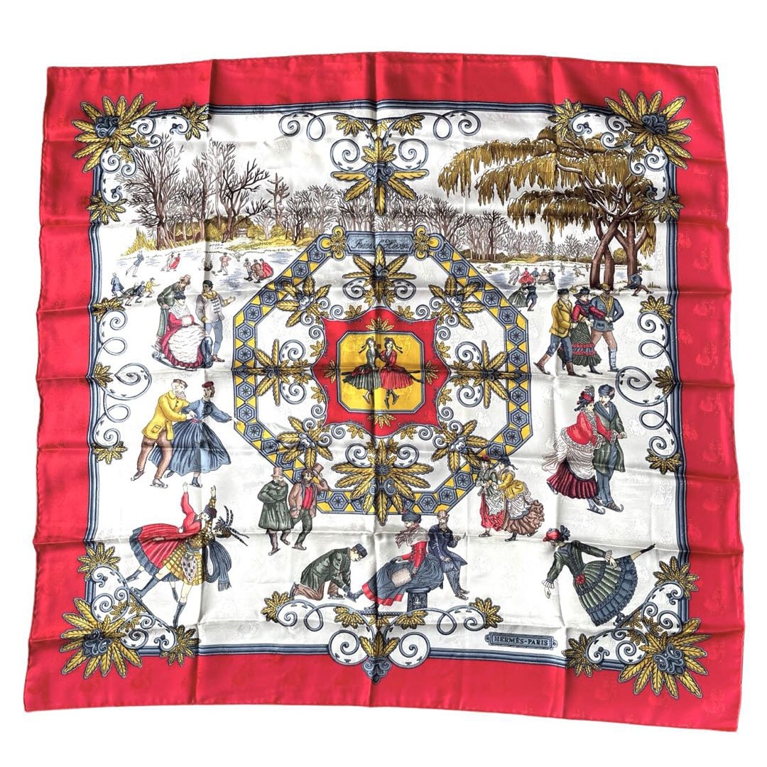 HERMES エルメス スカーフ カレ90 『Joies d' Hiver(冬の愉しみ