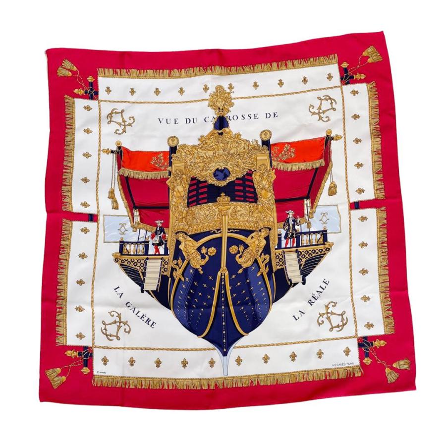 HERMES エルメス スカーフ カレ90 『VUE DU CARROSSE DE LA GALERE LA