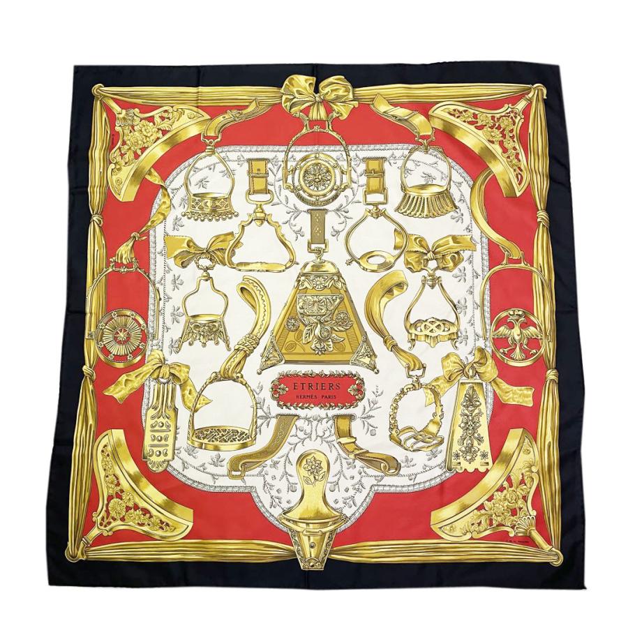 HERMES エルメス スカーフ カレ90 『ETRIERS(鎧・馬具柄)』 シルク
