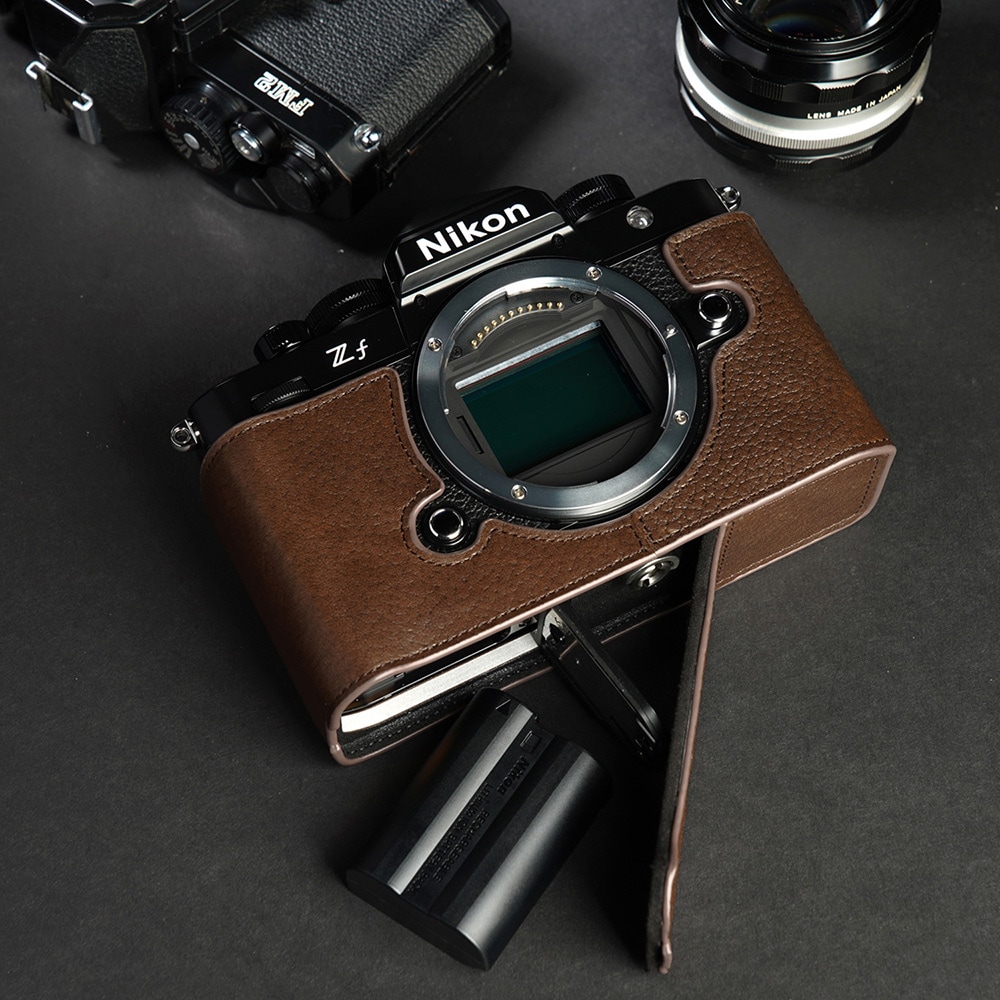 TP Original Nikon Zf 用 ボディーハーフケース ダークブラウン