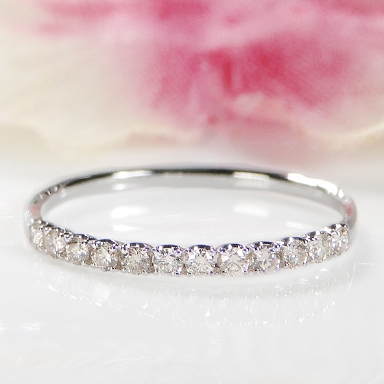 大特価】【K10/K18】 YG/PG/WG ダイヤモンド エタニティ リング【0.20ct】