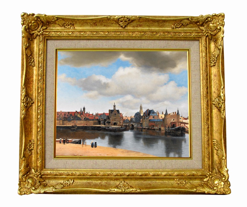 フェルメール デルフトの眺望 ジクレーキャンバス複製画額装品 F3号