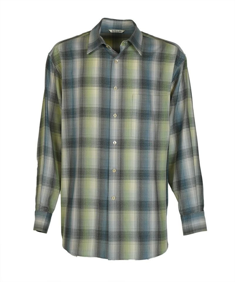 AURALEE＞SUPER LIGHT WOOL CHECK SHIRT | MAKES ONLINE STORE