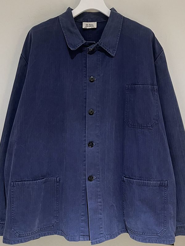 ユーロヴィンテージ ドイツ製 ヘリンボーンコットンワークジャケット