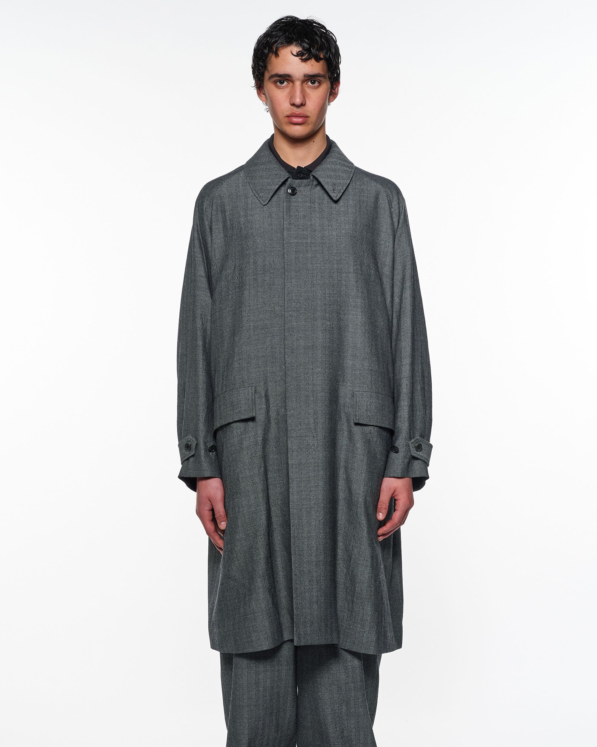 ウールサージ ワッシャータンブラー / ラグランスリーブコート