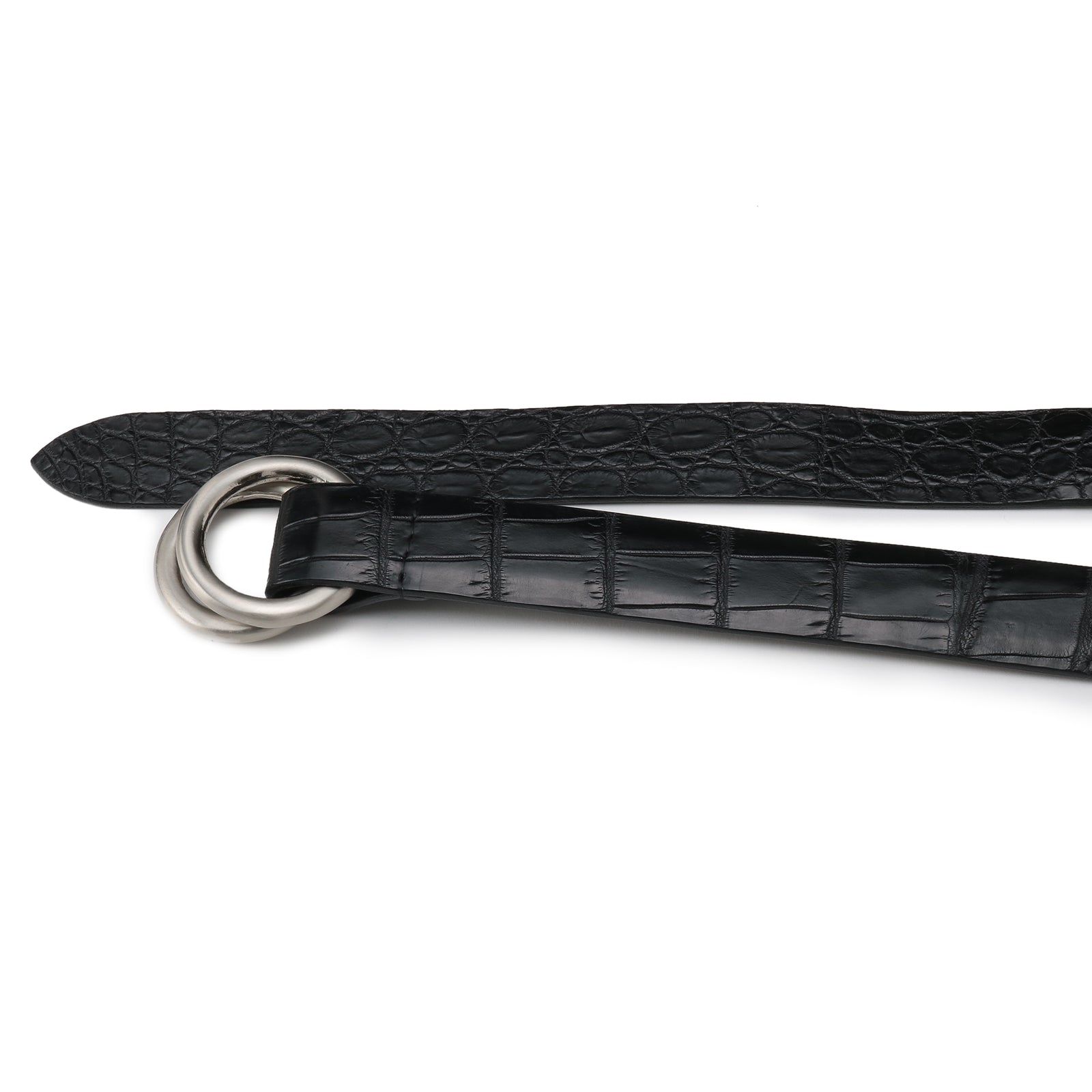 THE SOLE（ザソール）ダブルリングベルトクロコダイル ブラック