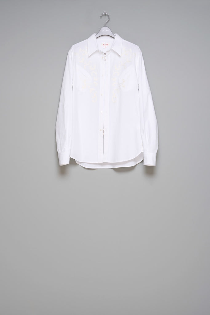 Rodeo Zip-Up Dress Shirt - White - MASU– MASU Official Online Store