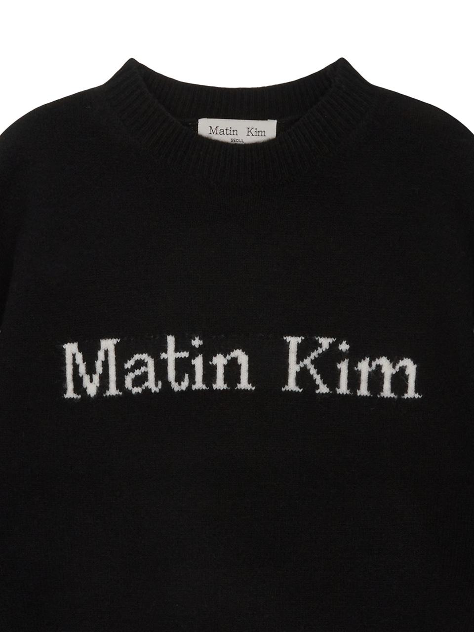 COLOR LINE POINT LOGO KNIT PULLOVER IN BLACK – Matin Kim