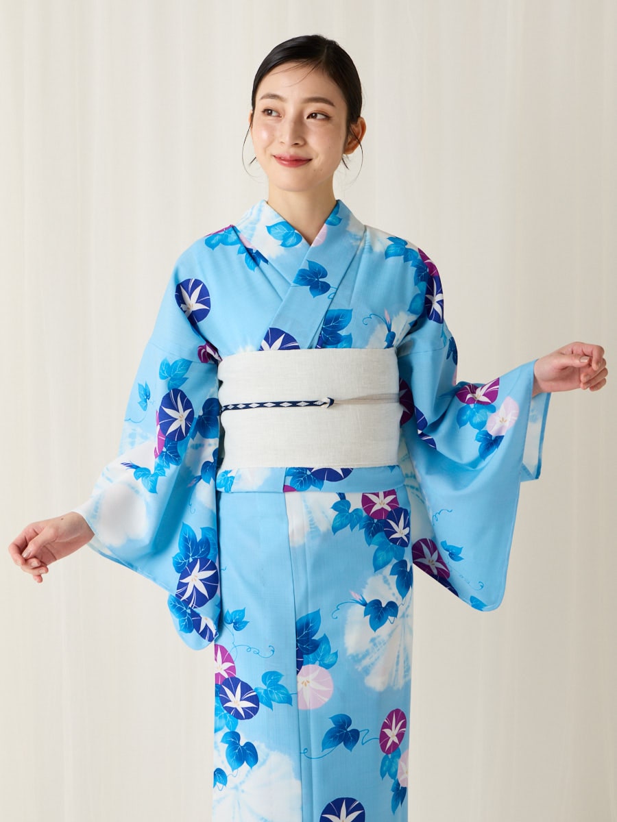 浴衣単品「 絞り朝顔 」(FREE サックス): ふりふ ｜ミマツグループ