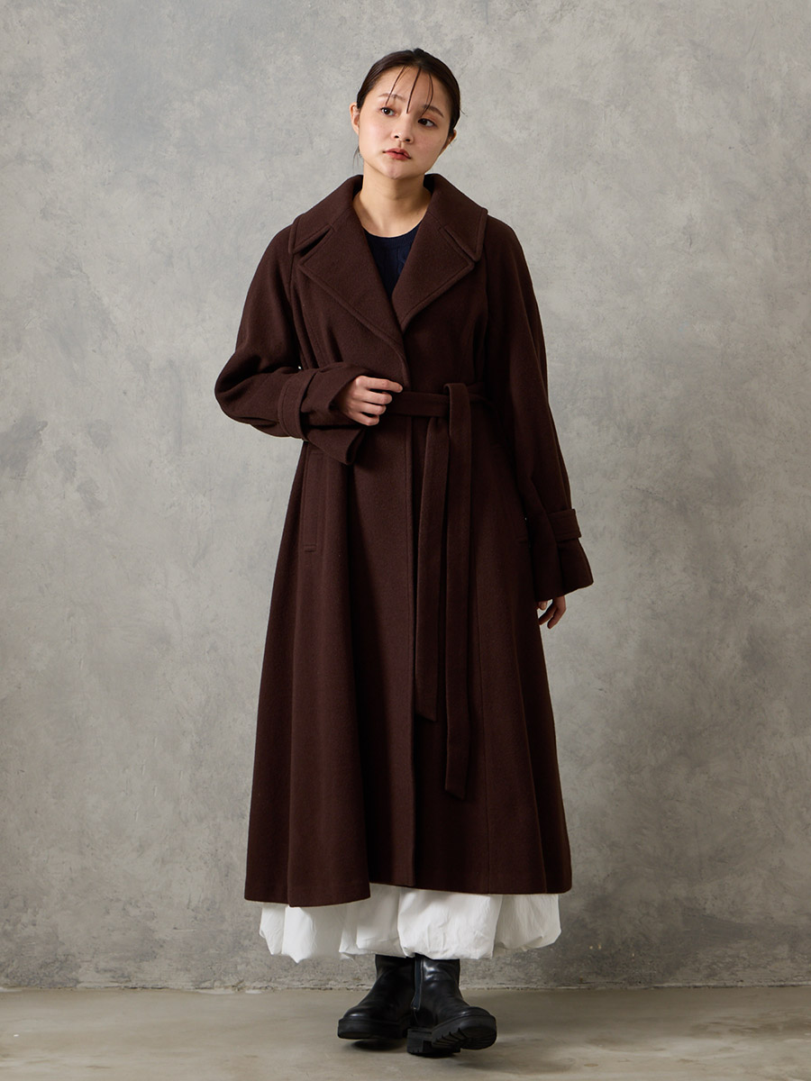 RESCWOOL?モッサ ビッグカラーフィット&フレアベルテッドコート(M