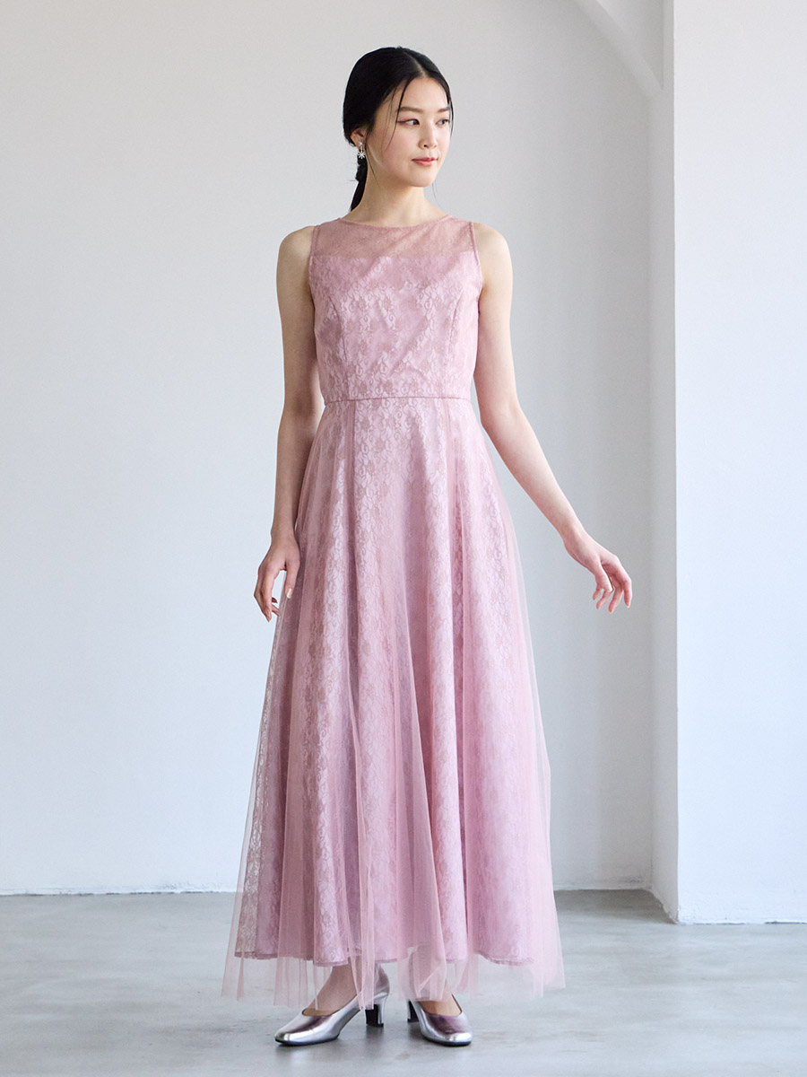 チュールレースアンクルドレス(M ネイビー): AIMER | エメ ｜ミマツ