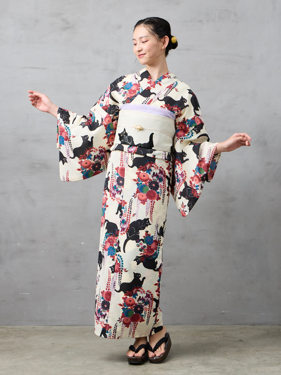 浴衣単品「 夜空猫 」(FREE パープル): ふりふ ｜ミマツグループ