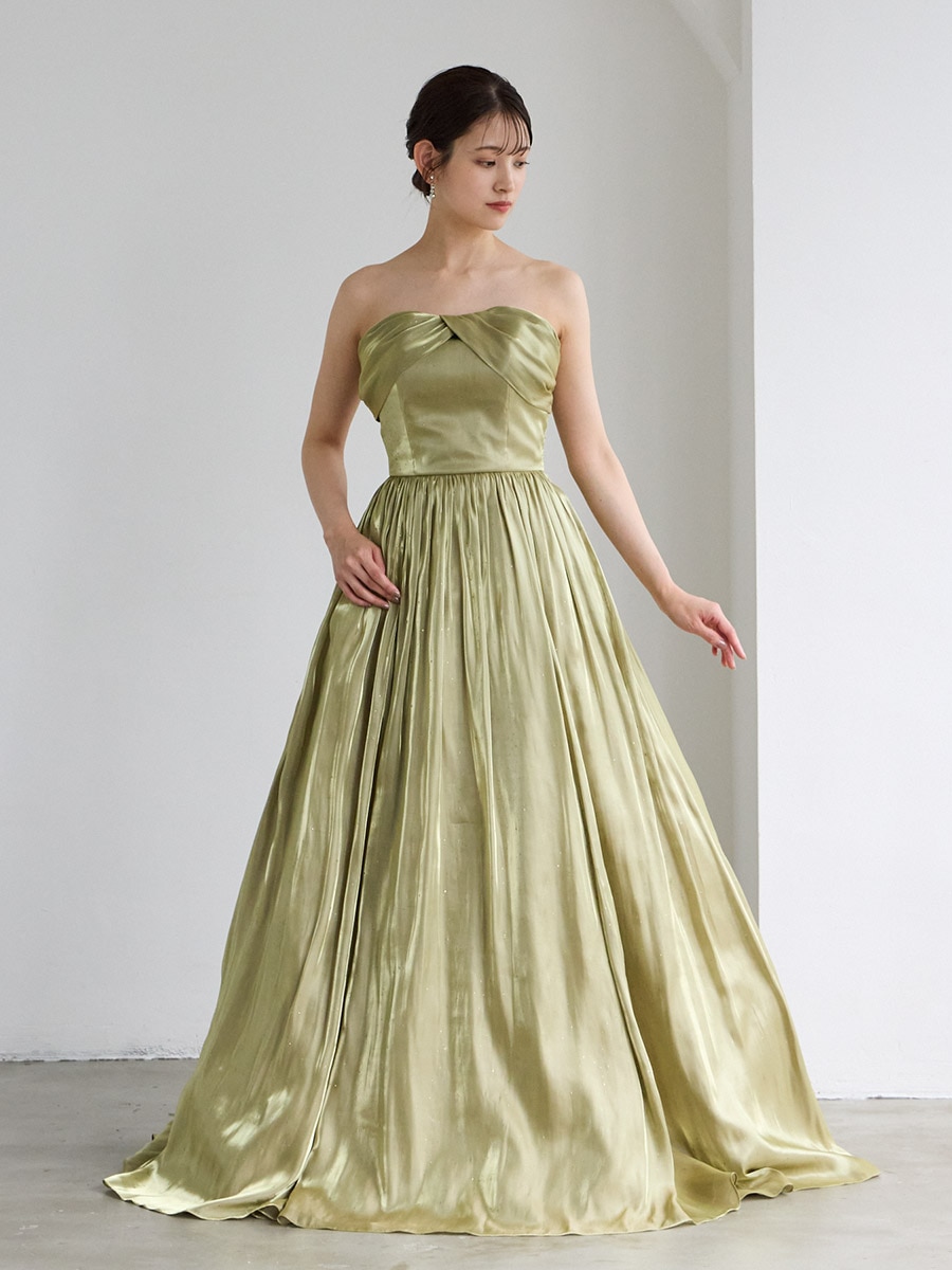 残りわずか】sweet plant/シャンブレーサテンロングドレス(M