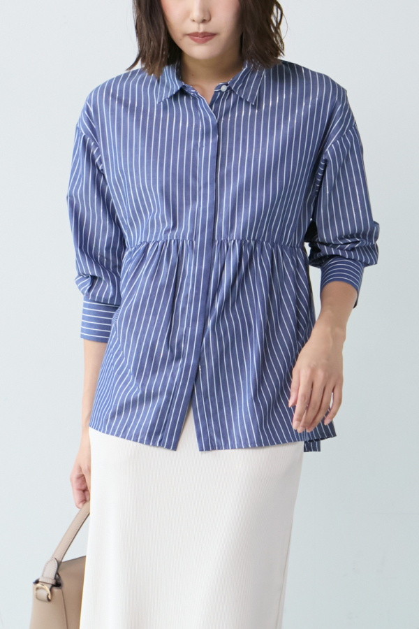 ラメストライプシャツ｜TOPS｜レディースファッション通販のM.deux