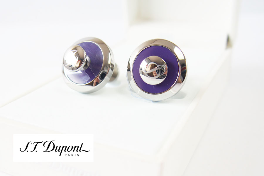 エス・テー・デュポン｜S.T. Dupont｜リバーシブルカフリンクス｜パープル