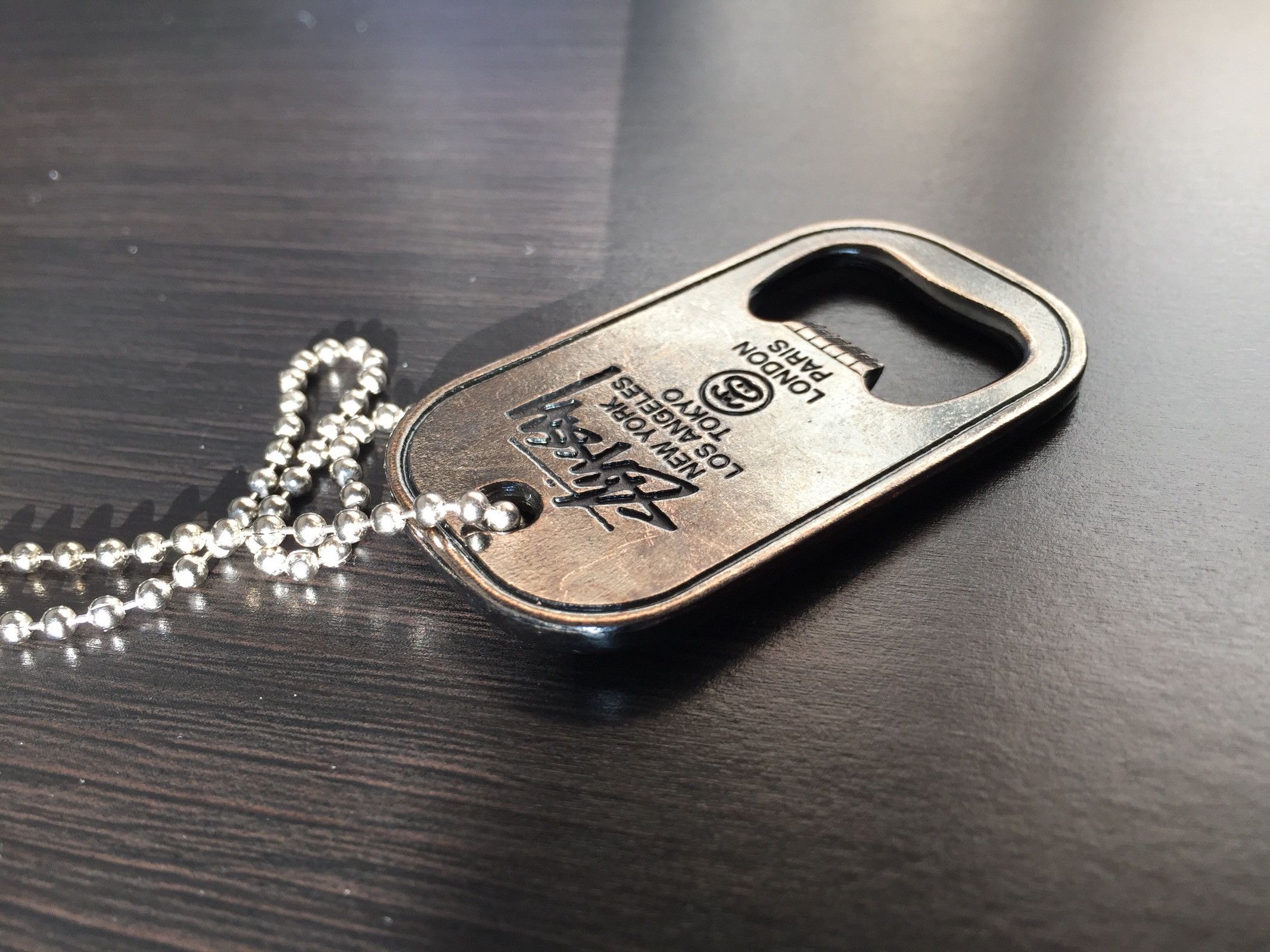 Stussy Dog Tag Bottle Opener Necklace | Grailed