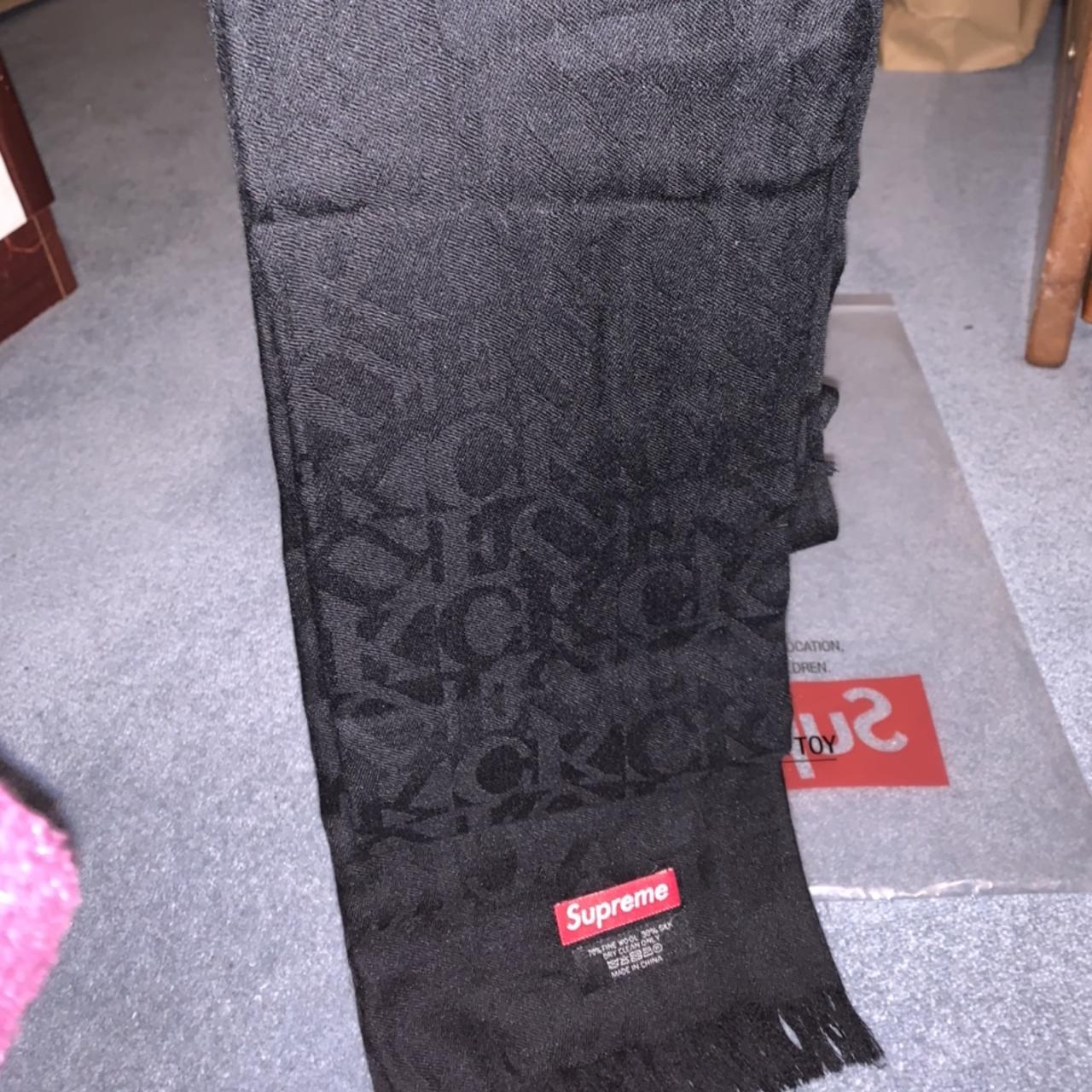 シュプリーム FUCK CASHMERE SCARF FW17A98 BLACK シュプリーム FUCK