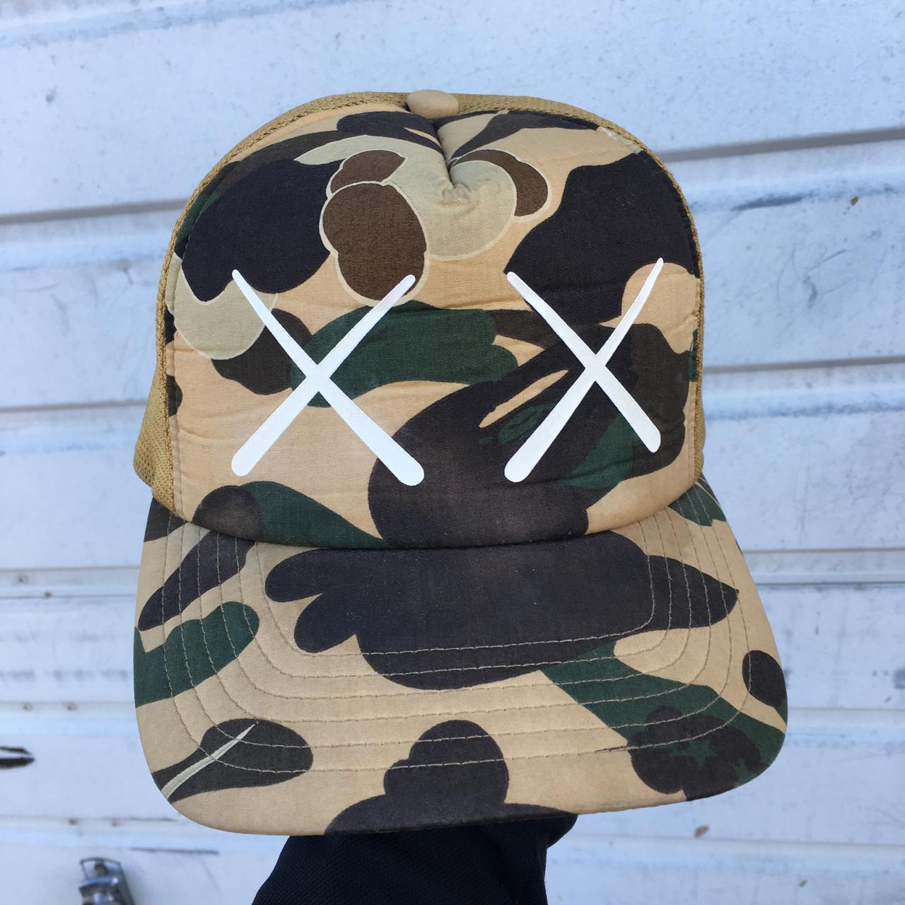Bape x Kaws Bendy Camo Cap - Very Rare these never | Depop