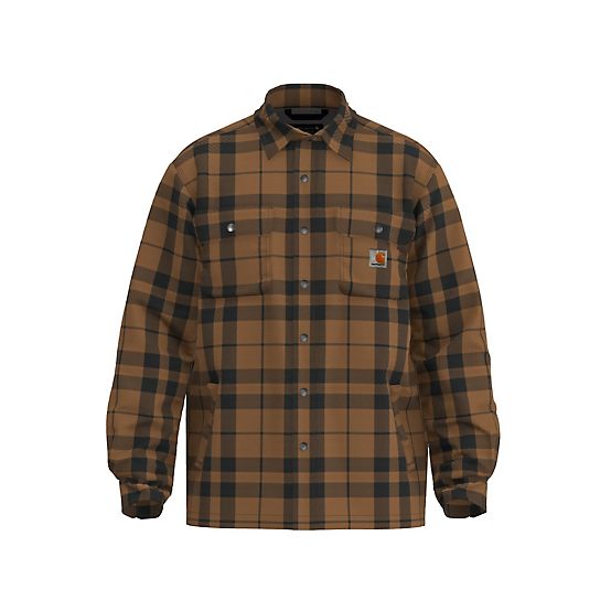 Carhartt Men's Relaxed Fit Flannel Sherpa-Lined Shirt Jacket at