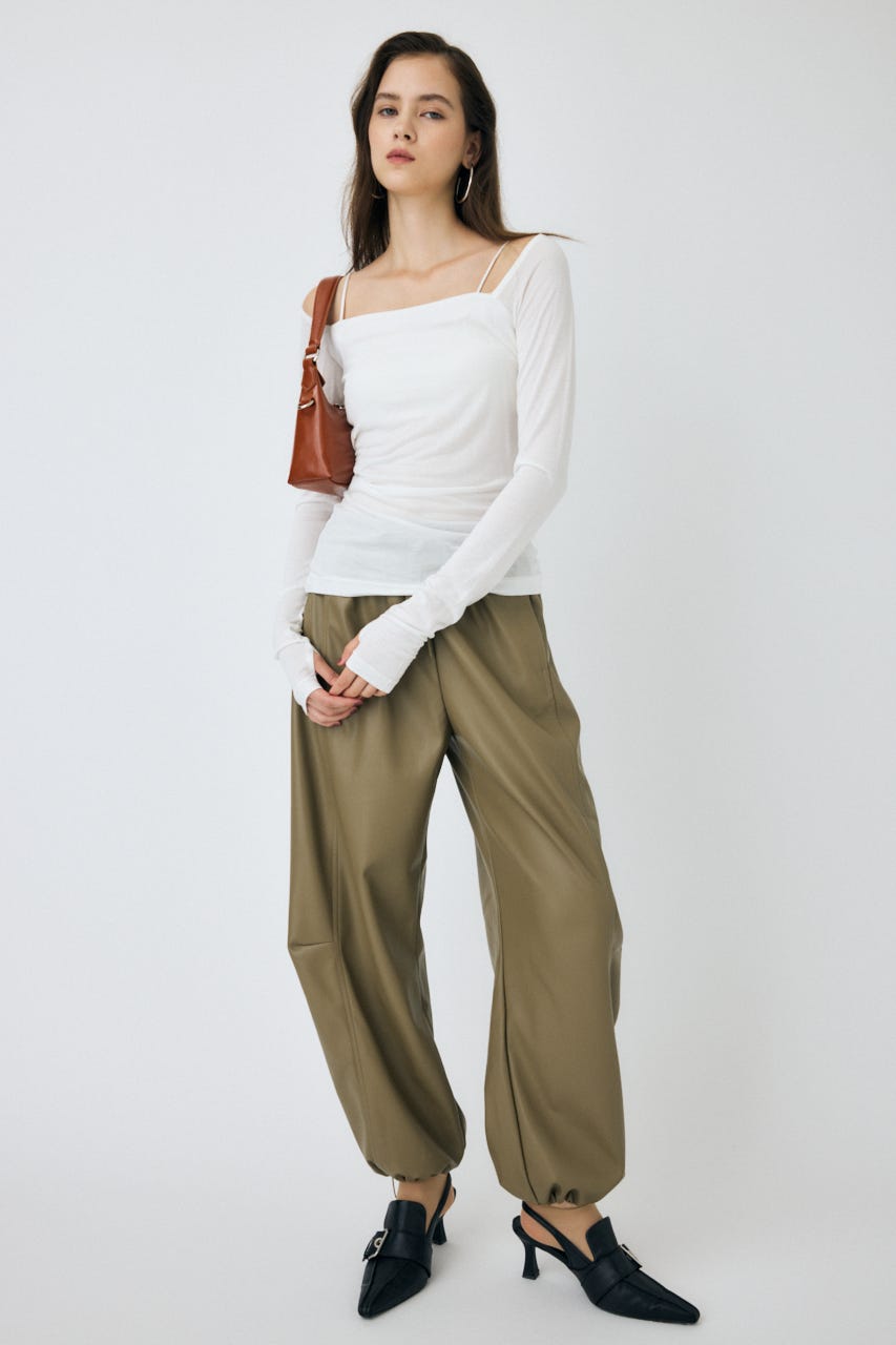 MOUSSY | 【WEB限定】SQUARE NECK GATHER トップス (Tシャツ