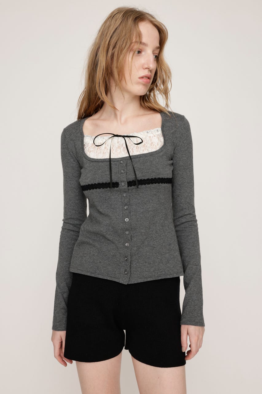 SLY | LACE DOCKING KNIT トップス (ニット ) |SHEL'TTER WEBSTORE