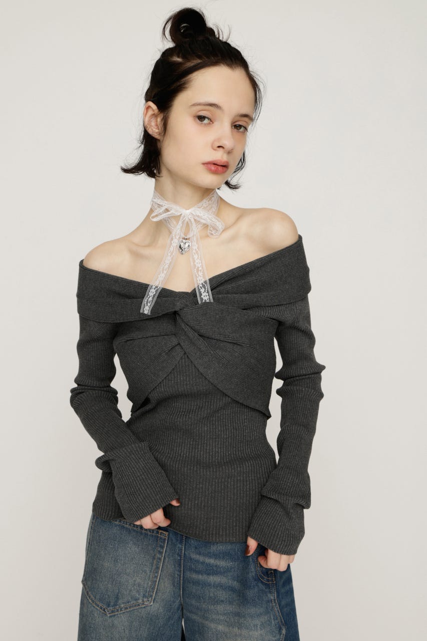 SLY | TWIST RIBBON KNIT トップス (ニット ) |SHEL'TTER WEBSTORE