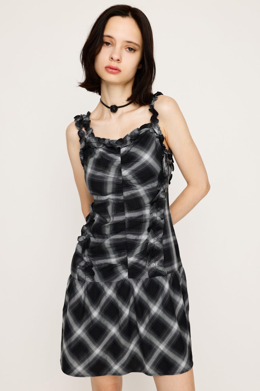 SLY | CHECK FRILL ショートワンピース (ワンピース(ミニ・ミディアム