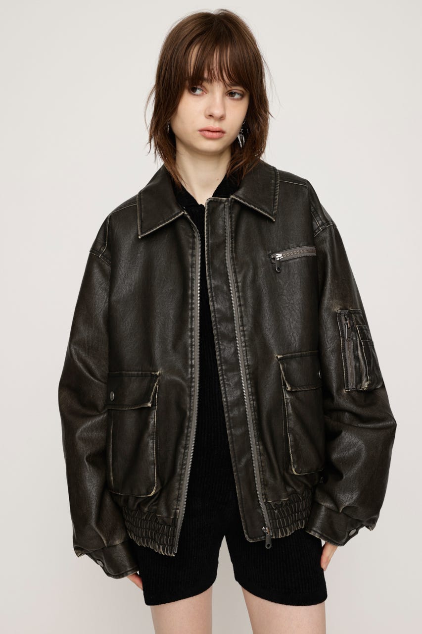 SLY | 【LIMITED ITEM】VINTAGE F／LEATHER S／ブルゾン (ブルゾン