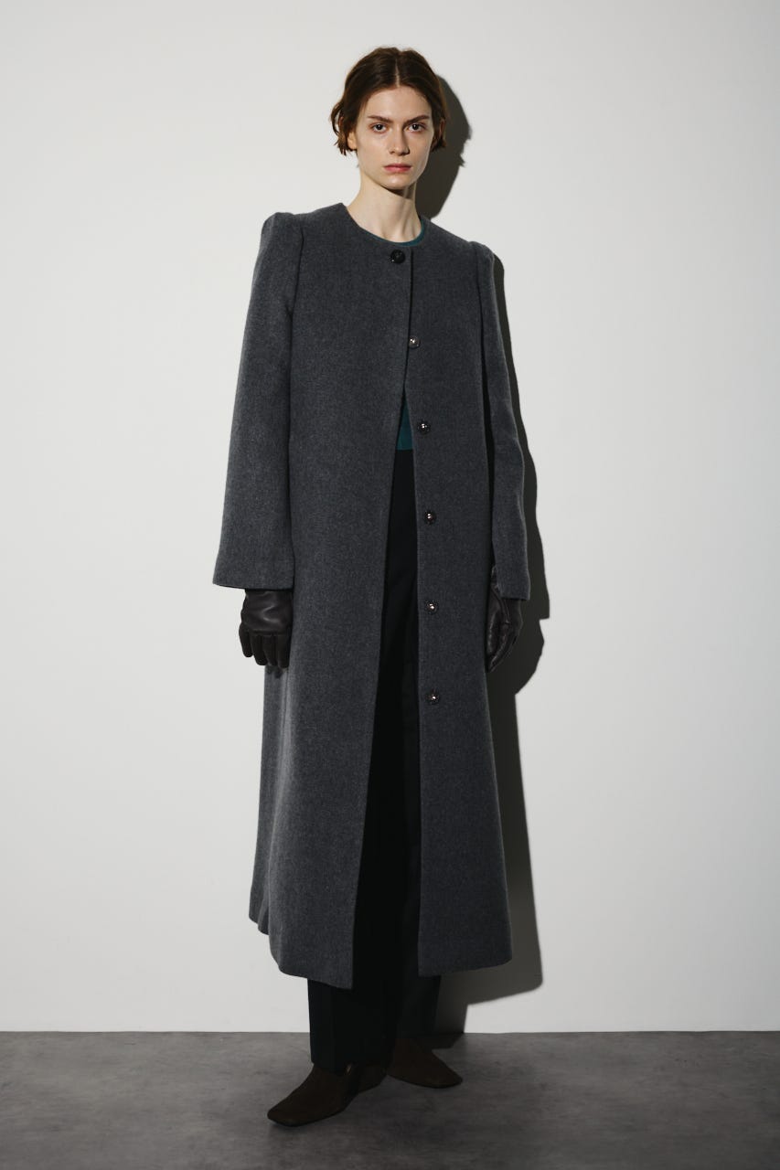RIM.ARK | Collarless mode long CT (COATS ) |RIM.ARK ONLINE STORE
