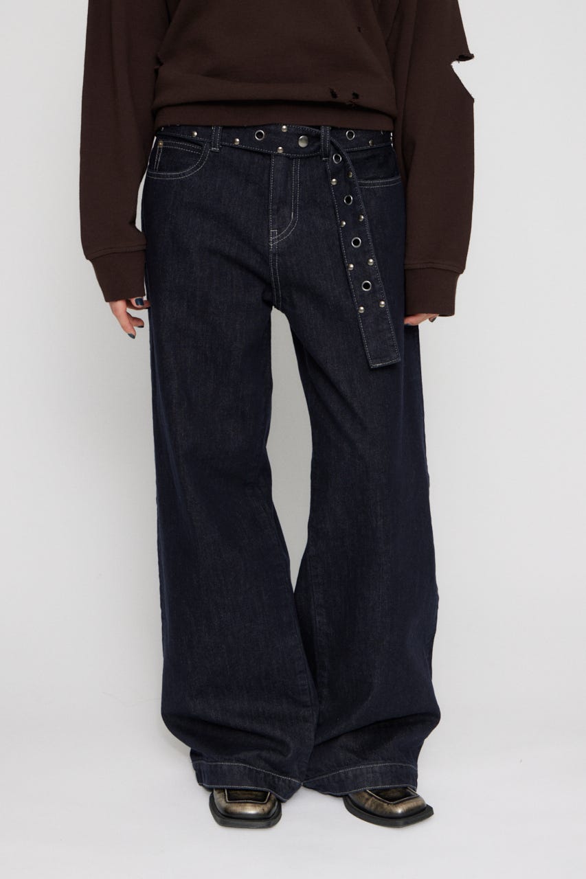 LAGUA GEM | HEM EMBROIDERY デニム (ストレート ) |SHEL'TTER WEBSTORE
