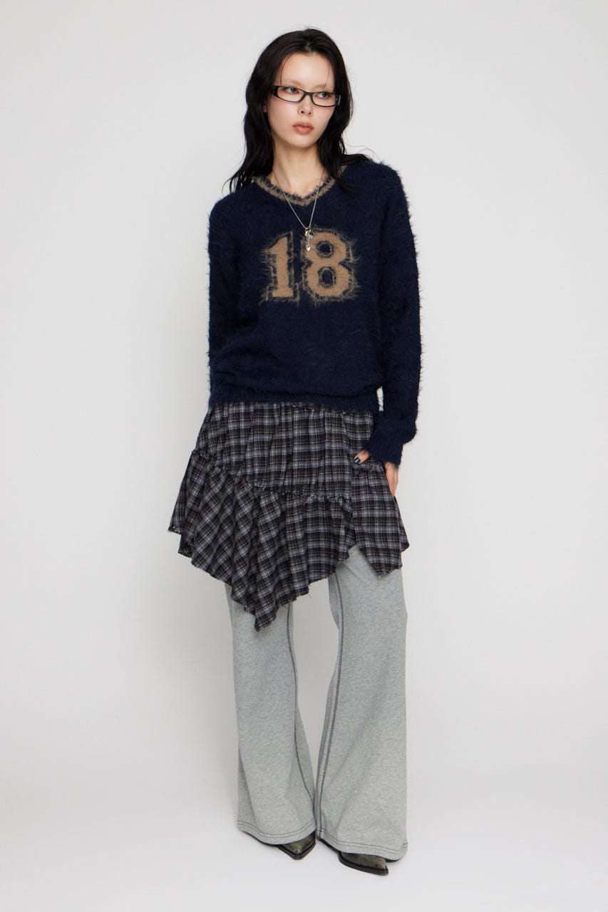 LAGUA GEM | NUMBER SHAGGY KNIT トップス (ニット ) |SHEL'TTER WEBSTORE