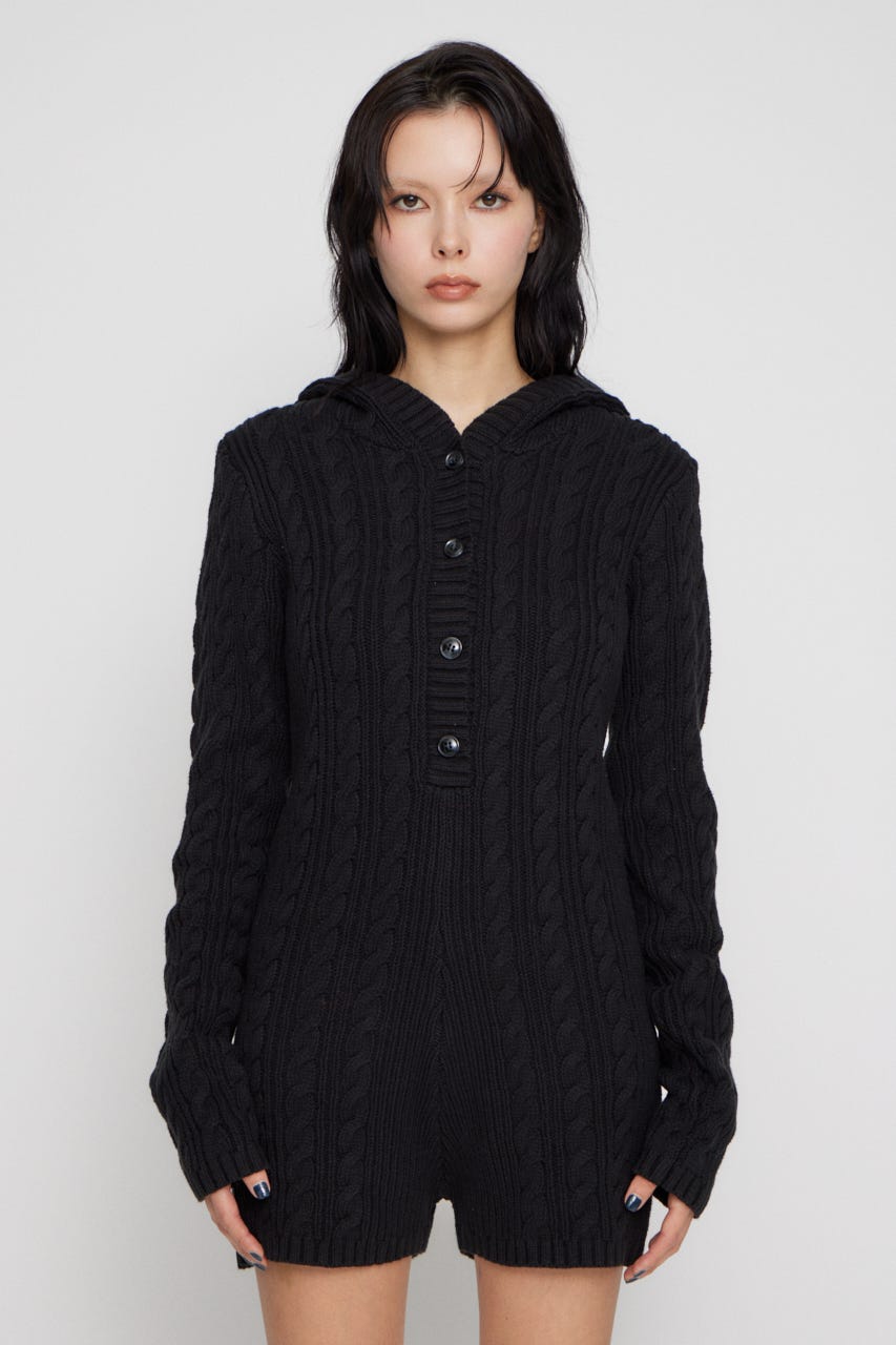 LAGUA GEM | HOODIE CABLE ロンパース (ワンピース(ミニ・ミディアム