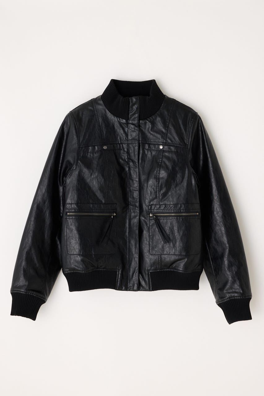 LAGUA GEM | COMPACT FAUX LEATHER ブルゾン (ブルゾン ) |SHEL'TTER