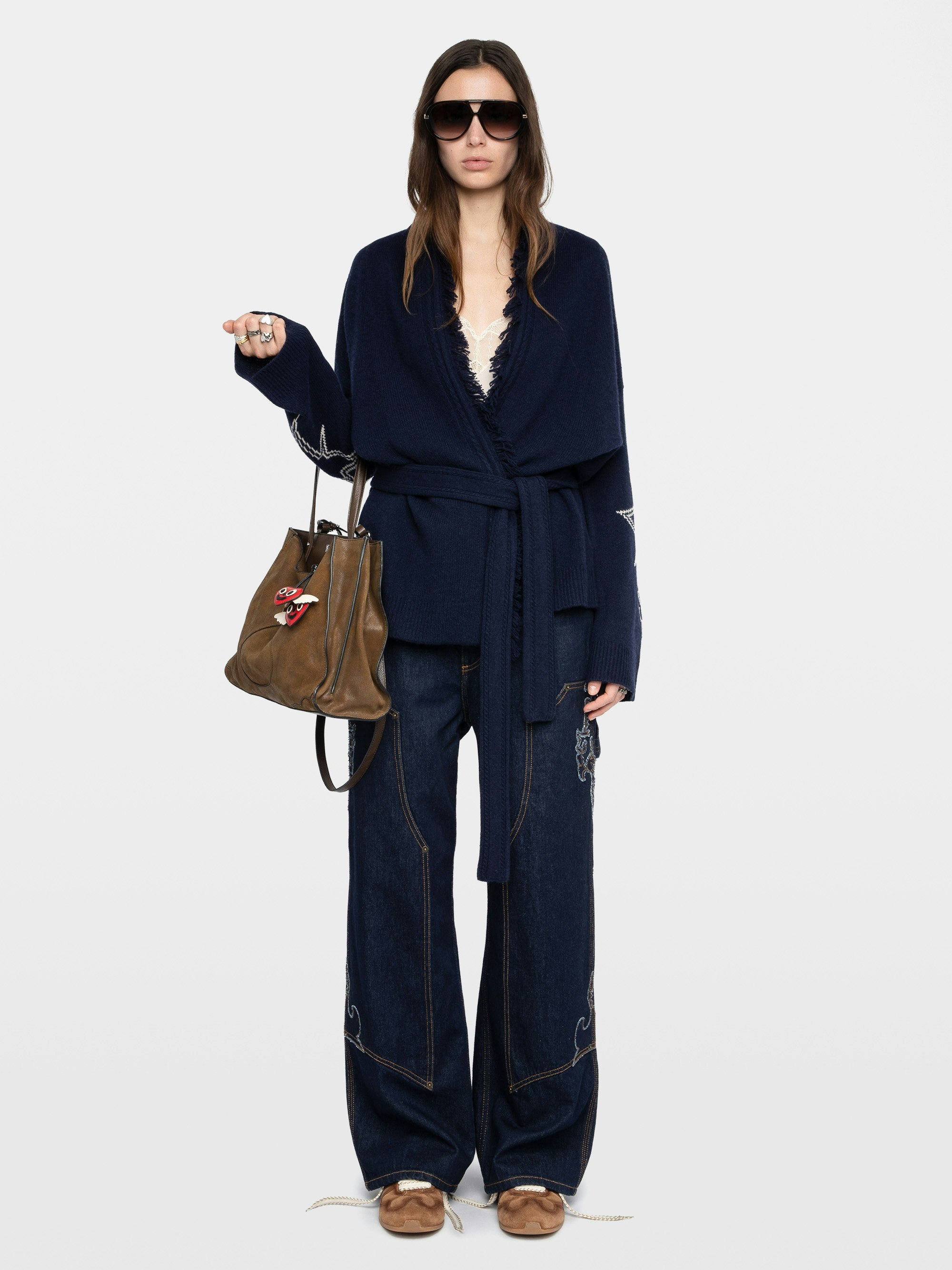 Alpa Coat in Wool and Cashmere Navy | Zadig&Voltaire | Zadig&Voltaire