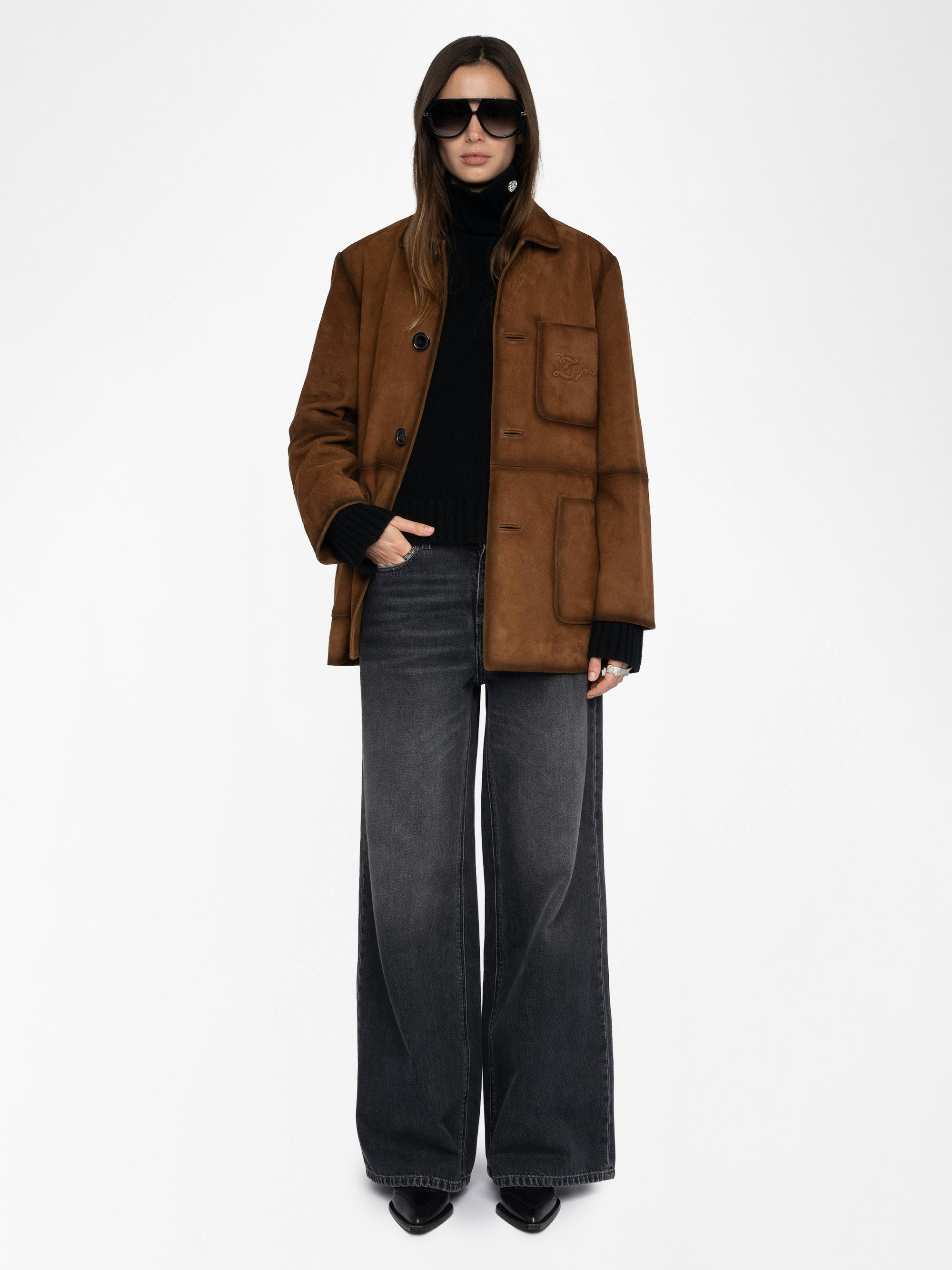 Venezia Leather Suede Western Jacket for Women | Zadig&Voltaire