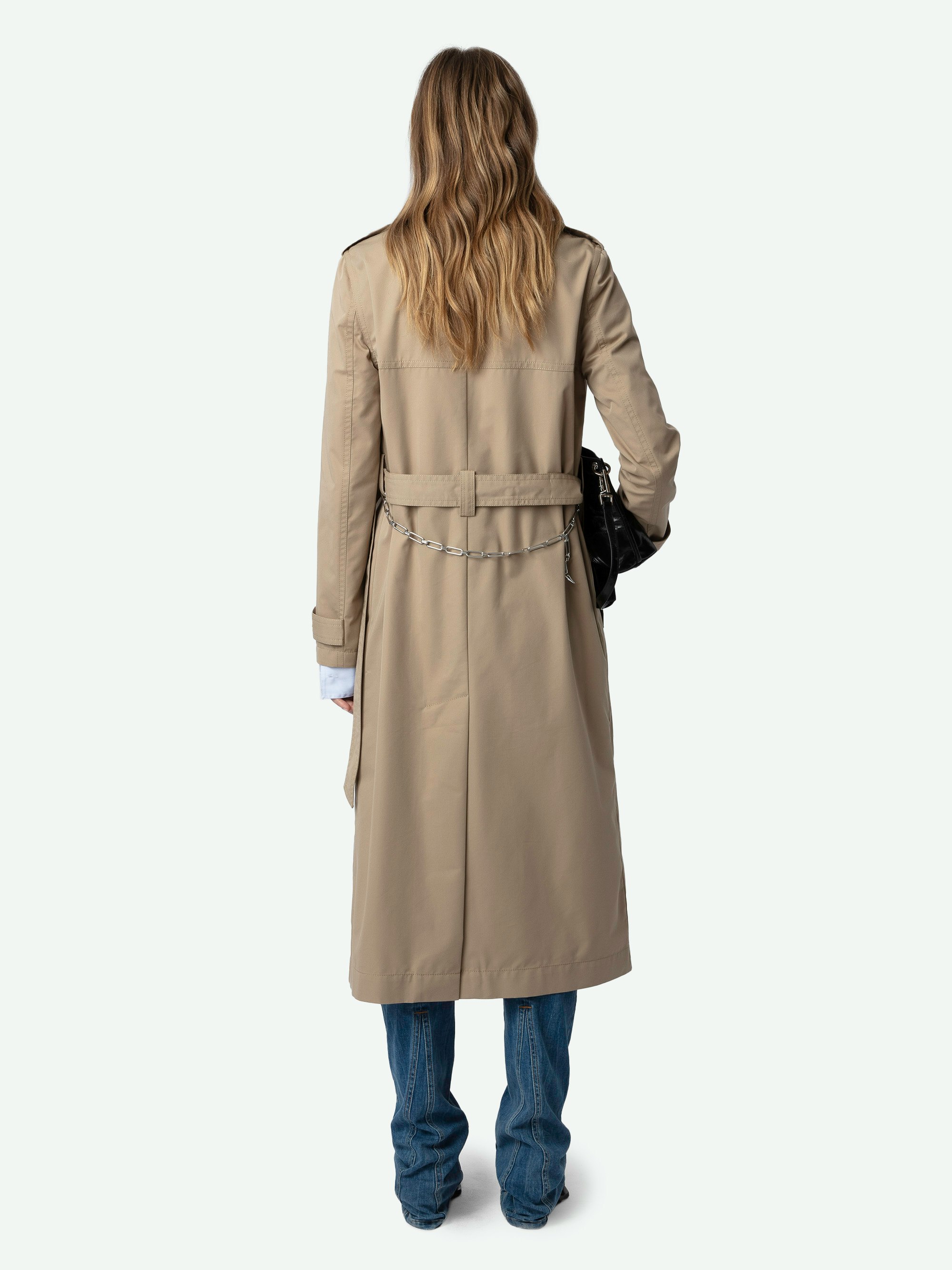 Long Beige Water-Repellent Trench Coat | Zadig&Voltaire