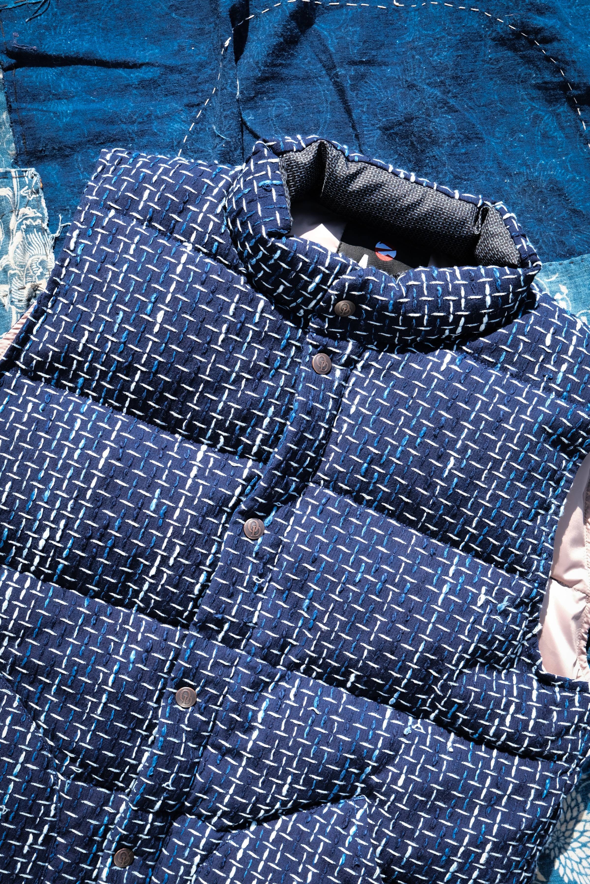 An OD+ZT Collaboration | The Natural Indigo Box Check Sashiko Down