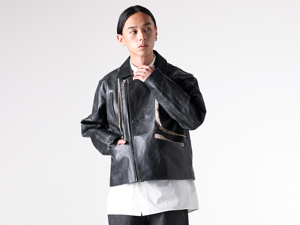 daisuke tanabe 25-26AW レザーバイカージャケット デニムスタイル